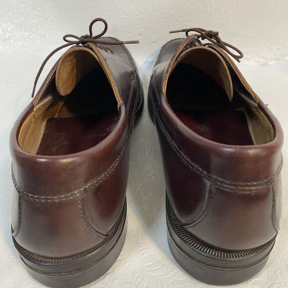 LL Bean Mens 14D Brown Leather Oxford Moc-Toe Shoes - Picture 8 of 15